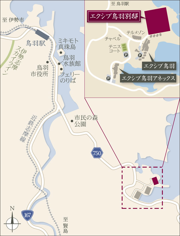 エクシブ鳥羽別の近郊地図